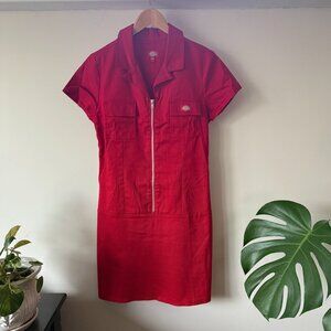 Dickies Red Shirt-Front Dress